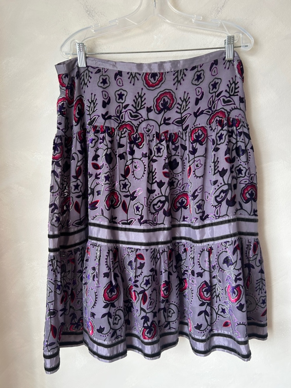 Vintage Bianca Nygard Silk and velvet burnout tiered gypsy midi whimsigoth 14